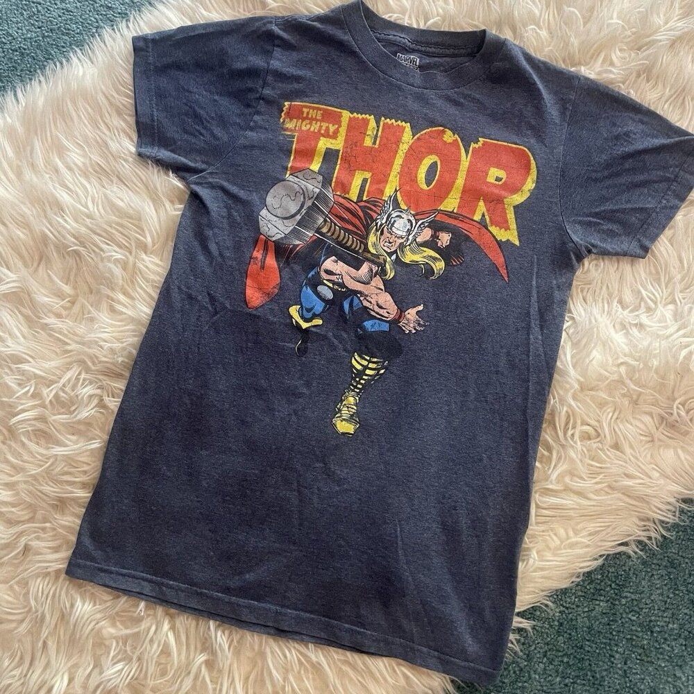 Marvel Thor Comic Book Cent T-Shirt Blue Small Gender Neutral